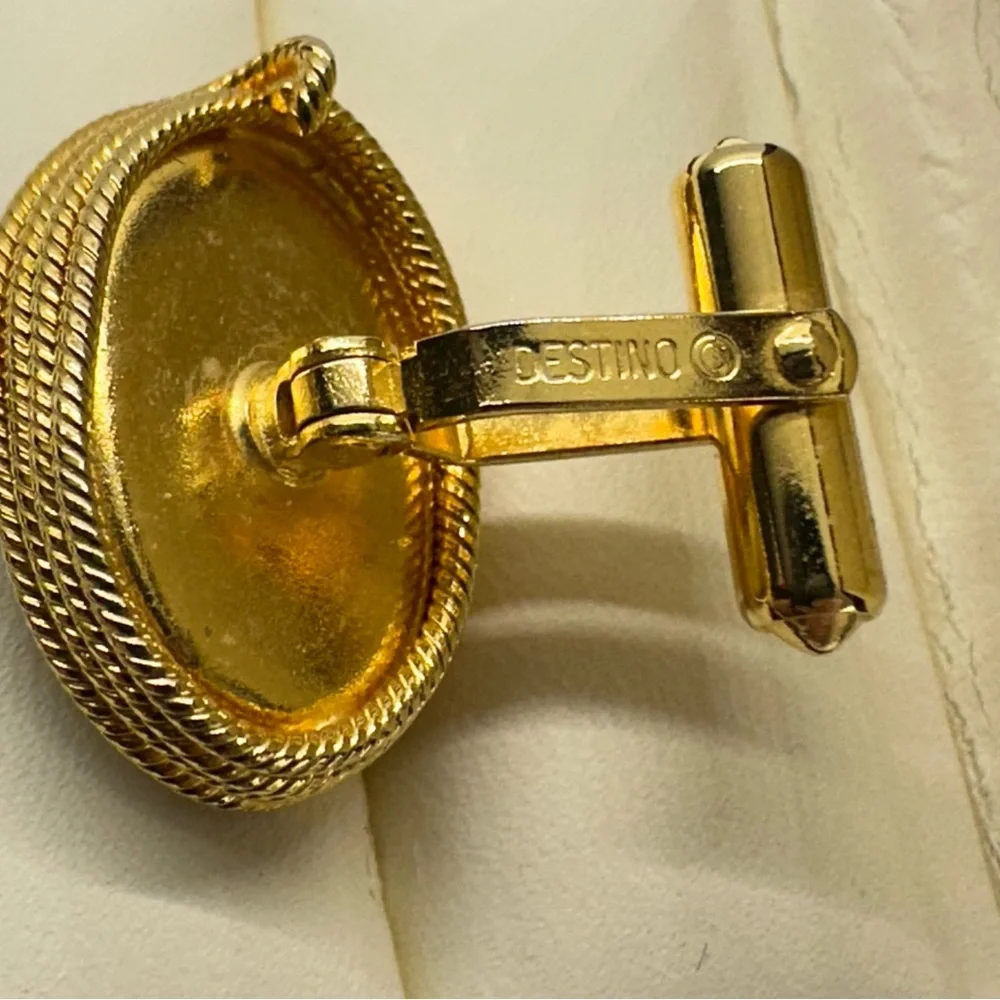 Destino Vintage Green Jasper Cuff Links